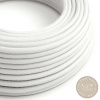 Textilný kábel Ultra Soft s bielou bavlnenou tkaninou, 2 x 0.75mm, 1 meter
