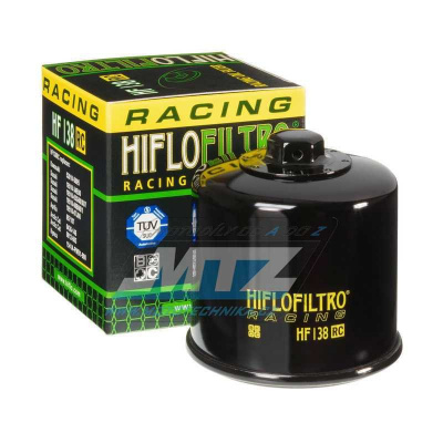 Hiflo Filtro Filter olejový HF138RC (HifloFiltro) čierny - Aprilia RSV1000 + Arctic Cat 400 + Bimota 1000 + Cagiva 650 Raptor + Kawasaki KLV1000 + Kymco 400 MXU + G50