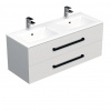 Swiss aqua technologies Koupelnová skříňka s černou úchytkou a umyvadlem SAT Cube Way 120x53x46 cm bílá lesk CUBE46C1202BIMOD
