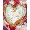 Maľovanie podľa čísel Biele srdce na farebnom pozadí (Haley Bush), 40x50 cm, bez rámu a bez vypnutia plátna (5017740)
