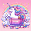 CUKROVÁ TLAČ Opłatek na Tort Cukrová hmota Jednorožec Unicorn Parfém