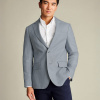 Charles Tyrwhitt Cotton/Linen Jacket — Ice Blue - Slim fit | 48 | Štandardné