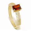 Zlatý prsteň 585 granát, cubic Zirconia (Zlatý prsteň 585 granát, cubic Zirconia)