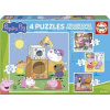 EDUCA Puzzle Prasiatko Peppa 4v1 (12,16,20,25 dielikov)