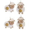 Ovečka na zavesenie drevená 5 cm 4ks