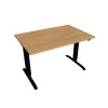 Hobis Pracovný stôl Motion, ZO, 2S, 120x70,5-120,5x80 cm, dub/čierna