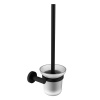 Sapho X-ROUND BLACK WC kefa závesna, mliečne sklo, čierny mat XR323B