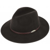 Fiebig - Headwear since 1903 Hnedý klobúk fedora plstený s koženým pleteným pásikom - Fiebig Veľkosť: 62 cm