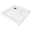 Mexen Flat štvorcová sprchová vanička slim 90 x 90 cm, biela, sifón čierny - 40109090B