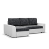 Signal Rohová rozkladacia sedacia súprava PAUL látka v kombinácii s eko-kožou Ľavá Sivá/biela I