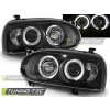 Predné svetlá Volkswagen Golf 3, 1992-1998, Angel Eyes, čierne black 3
