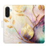 Flip pouzdro iSaprio - Samsung Galaxy A17 / A17 5G - Gold Leaves 02 s kapsičkami na karty (Flipové knížkové pouzdro, obal, kryt iSaprio s přihrádkami na karty a motivem)