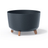 Prosperplast Květináč GRACIA STANDARD ECO WOOD 23,5 cm -barva: antracit ECO