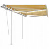 Ručne navíjaná markíza s LED, 3x2,5 m, žlto-biela