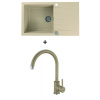 Alveus CADIT 40 SET kuchynský granit. drez so sifónom 86x50 + batéria ROXA - Beige CADIT40G55+ROXA55