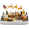 Vianočná dedinka so Santom a sobmi v pohybe – svetlo a hudba, 36 × 16 × 23 cm
