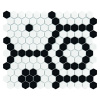 HEXAGONIC Mini Hexagon B&W Bee Gresové mozaiky DUNIN (26x30cm/1ks)