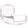 vidaXL Rám postele Krémový 80x200 cm Z látky - Krémová - 273966-290693