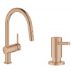Súprava kuchynská batéria Grohe Minta 32321DL2, dávkovač tekutín Grohe Cosmopolitan 40535DL0