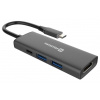 Swissten usb-c hub 4-in-1 (usb-c 100w, hdmi 4k, 2x usb-a) aluminium 44040201
