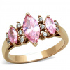 Prsteň Rosé Gold so zirkónom, oceľový prsteň Sr1576 Veľkosť prsteňa: 54 (17,2 mm)