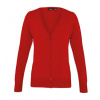 Premier Workwear Dámsky pletený kardigán na gombíky PR697 Red -ca. Pantone 200 XS (8)