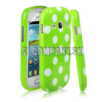 Silikónový obal Samsung Galaxy Fame – Polka – zelená