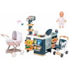 Set obchod elektronický zmiešaný tovar s chladničkou Maxi Market a hlboký kočík Smoby s textilným poťahom a 32 cm bábika