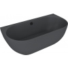PAGODA nástenná vaňa z liateho mramoru 170x85x58cm, antracit mat