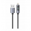 Swissten dátový kábel s LCD displejom, USB-A na Lightning – 1,5 m