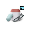 Elago Airpods Silicone Duo Hang Case - NightGlow/Italian Rose, Coral Blue EAPDH-LUBL-IROCBL