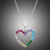 GRACE Silver Jewellery Stříbrný náhrdelník se zirkony Duhové srdce - stříbro 925/1000 NH-SCN449/12 Stříbrná 45 cm