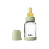 BIBS antikoliková sklenená fľaša s kaučukovým cumlíkom 120ml,Sage