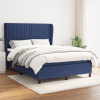 vidaXL Boxspring posteľ s matracom modrý 140x190 cm látka - Modrá - 115748-63250