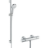 HANSGROHE Croma Select S nástenný sprchový termostat Ecostat Comfort, ručná sprcha 3jet priemer 110 mm, sprchová tyč 90 cm, jazdec a sprchová hadica 160 cm, biela/chróm, 27014400