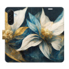 Flip pouzdro iSaprio - Samsung Galaxy A17 / A17 5G - Gold Flowers s kapsičkami na karty (Flipové knížkové pouzdro, obal, kryt iSaprio s přihrádkami na karty a motivem)