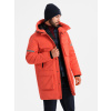 Ombre Men's long insulated jacket with reflective elements - orange červená L Ombre 5902228979456