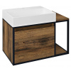 Sapho Sapho, SKARA umývadlová skrinka 80x49,5x46,5cm, čierna mat/dub Collingwood (CG003), CG003-1919