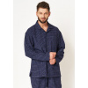 Pánske flanelové pyžamo Key MNS 457 3XL-4XL - Tmavomodrá / 3XL