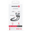SWISSTEN NABÍJECÍ AUDIO ADAPTÉR TEXTILE LIGHTNING (samec) / 2x LIGHTNING (samice) 0,12 M ČERNÝ