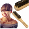 Drevená kefa na rozčesávanie vlasov s PRÍRODNÝMI ŠTETINAMI DIVIAČE ŠTETINY 100 %