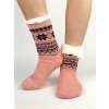 Dámske marhuľové oteplené ponožky L26033 vločka, VYBRAŤ VEĽKOSŤ BIELIZNE 39 - 42