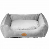 Blovi Bed Velour Love Light Grey - elegantný velúrový pelech pre psov a mačky, obdĺžnikový svetlosivý - M