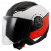 Prilba LS2 OF616 AIRFLOW II COVER MATT WHITE RED-06 Veľkosť: XXXL (65-66 cm)