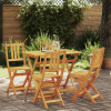vidaXL 4-dielny sklápací záhradný Bistro set z masívneho akáciového dreva