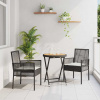 Zahradní bistro set 3 pcs Černá polyratan Černá 3334967