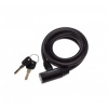 Káblový špirálový zámok (dĺžka 1500 mm, hrúbka 8 mm), čierna farba