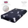 DRYBED Premium Vet Bed Paws & Bones antracitový 150 x 100 cm