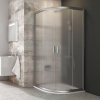 Ravak Blix - Štvrťkruhový sprchovací kút posuvný štvordielny BLCP4, 78 cm-80x78 cm-80 cm-farba satin, sklo grape 3B240U00ZG