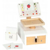 Drevená biela obchodná váha Play shop 6 kariet Fresh Small Foot 3+ (Drevená biela obchodná váha Play shop 6 kariet Fresh Small Foot 3+)
